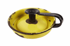 Vintage Kitchen Ware Kitchenalia Round Enamel Chamberstick Chamber Stick Candle Holder Yellow 1930s