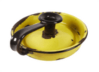 Vintage Kitchen Ware Kitchenalia Round Enamel Chamberstick Chamber Stick Candle Holder Yellow 1930s