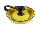 Vintage Kitchen Ware Kitchenalia Round Enamel Chamberstick Chamber Stick Candle Holder Yellow 1930s