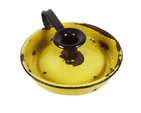 Vintage Kitchen Ware Kitchenalia Round Enamel Chamberstick Chamber Stick Candle Holder Yellow 1930s