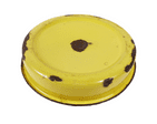 Vintage Kitchen Ware Kitchenalia Round Enamel Chamberstick Chamber Stick Candle Holder Yellow 1930s
