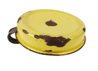 Vintage Kitchen Ware Kitchenalia Round Enamel Chamberstick Chamber Stick Candle Holder Yellow 1930s