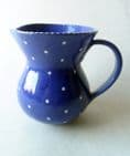 Vintage Kitchen Wetherigg Penrith Studio Pottery Jug Polka Dot Blue Not Stamped  Schofield  Thorburn