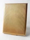 Vintage Ladies Face Powder Mirror Compact Kigu of London 55 Series Barley Engine Turned 1950s