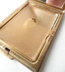 Vintage Ladies Face Powder Mirror Compact Kigu of London 55 Series Barley Engine Turned 1950s