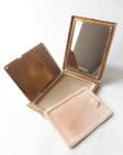 Vintage Ladies Face Powder Mirror Compact Kigu of London 55 Series Barley Engine Turned 1950s