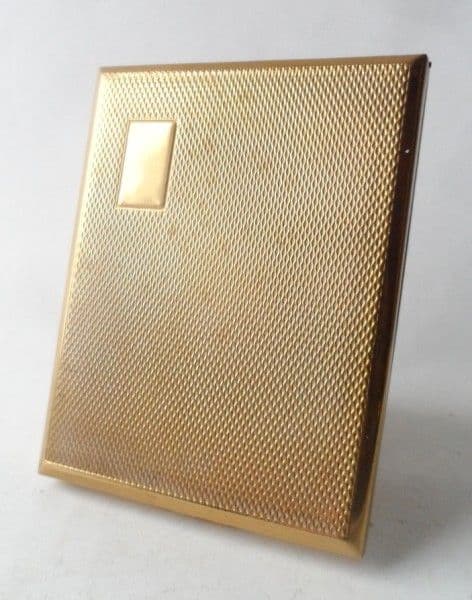 Vintage Ladies Face Powder Mirror Compact Kigu of London 55 Series Barley Engine Turned 1950s