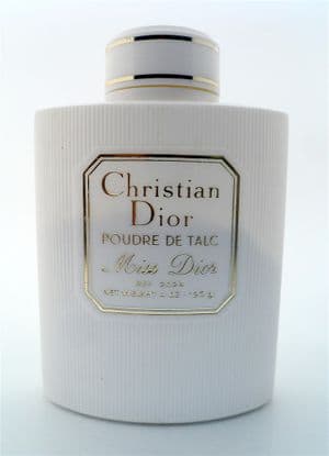 Vintage Ladies Perfume Scent Christian Dior Miss Dior Poudre Talc 4 oz 120g 1960s Talcum Powder Half Full