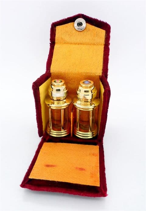 Vintage Ladies Velvet Cased Mini Perfume Scent Bottles J&S Saleh Yadgar Bahrain Cool Water Hugo