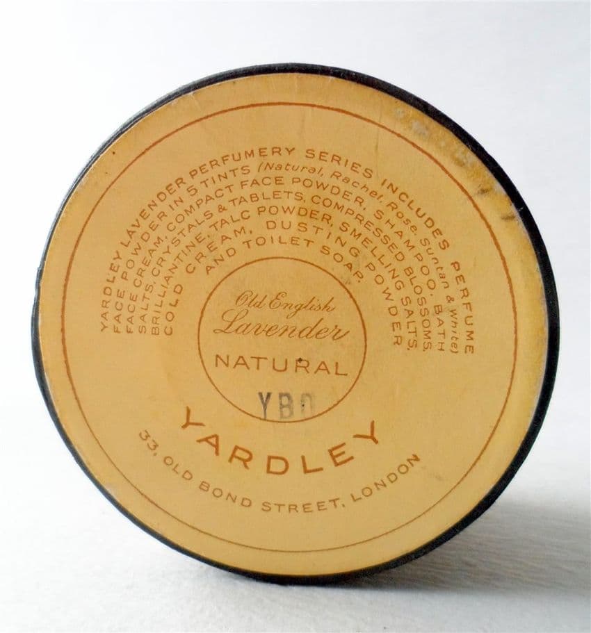 Vintage Ladies Yardley 8 New Bond St 33 Old Bond Street London Lavender Natural Face Powder Box