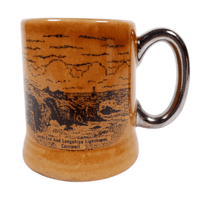 Vintage Lands End & Longships Lighthouse Cornwall Mini Tankard Mug 1950s Pub Bar