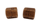 Vintage Large Handmade Brass Nut & Bolt How's That Owzthat Cricket Dice Game c/w Instructions 1940s