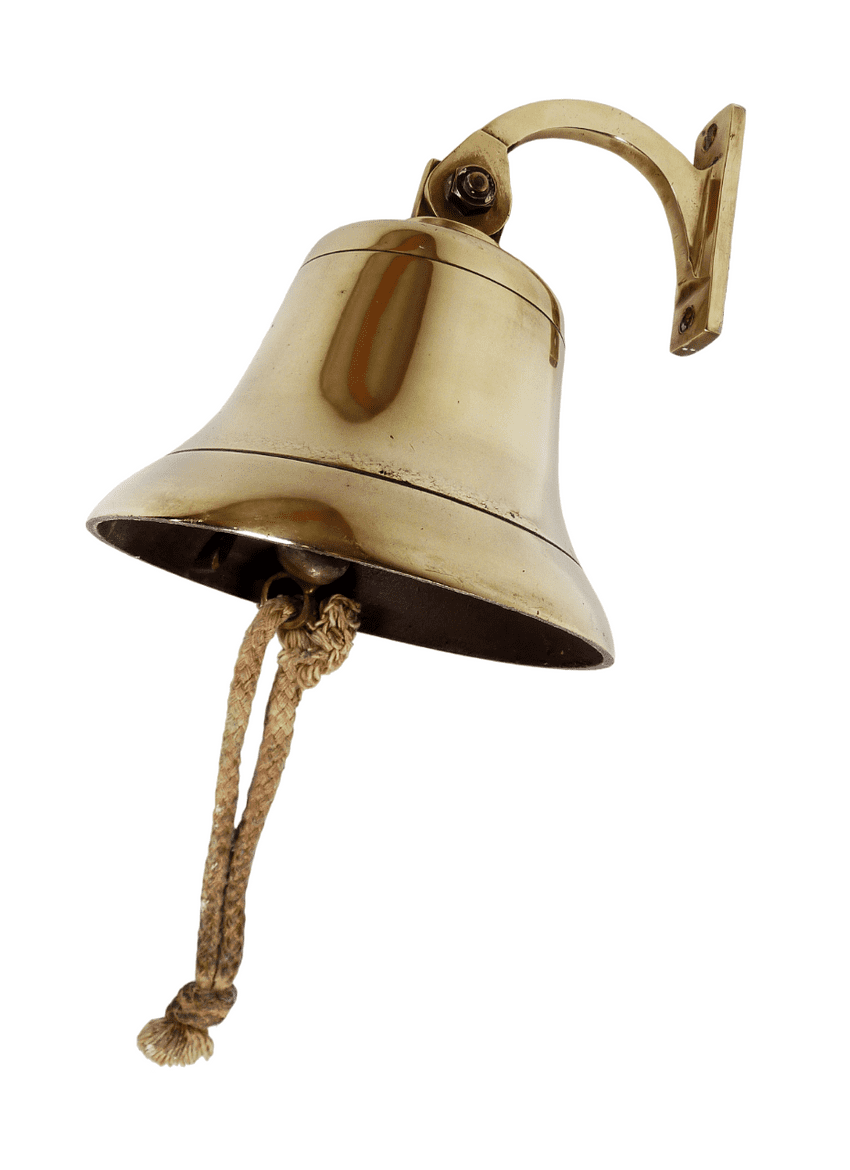 Vintage Large Heavy English Brass Time Bell Bar Pub Boat Ship Farm Door ...