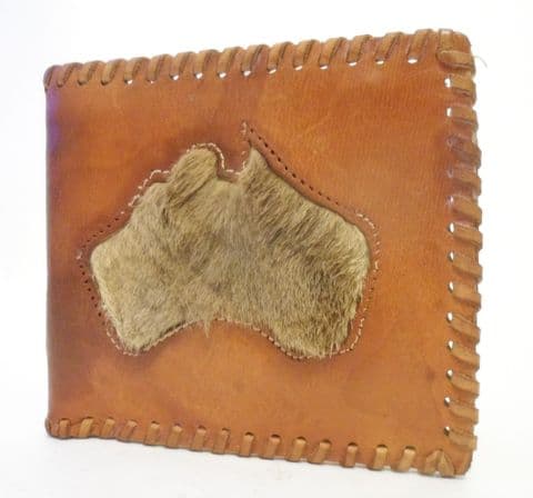 Vintage Leather Wallet Souvenir of Australia Capitol Product NSW Genuine Kangaroo Fur Circa 1960s