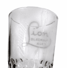 Vintage Lion Brewery Blackburn Ales GR 478 George VI Pint Glass 1940s St Helens Mark Pub Bar WW2