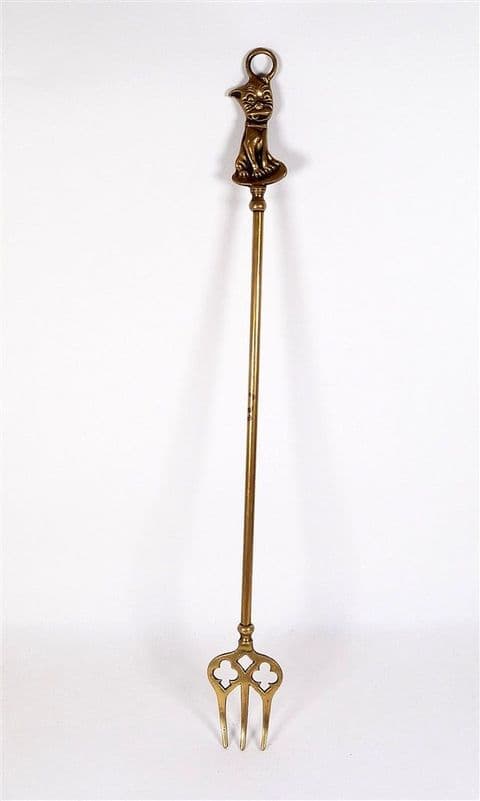 Vintage Long Handled Brass Fire Toasting Fork Bonzo The Dog Circa 1930s Cartoon Character