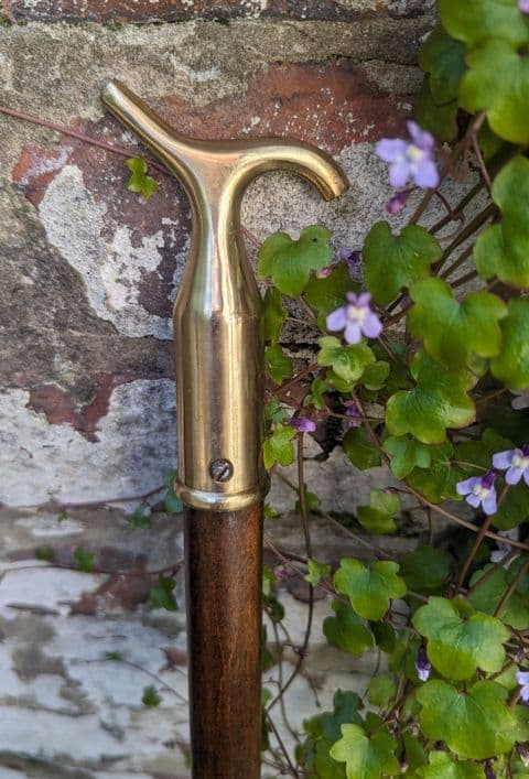 Vintage Long Handled Sash Window Pole Brass Hook 1950s Wood Wooden Handle 50" Loft Attic Sky Light