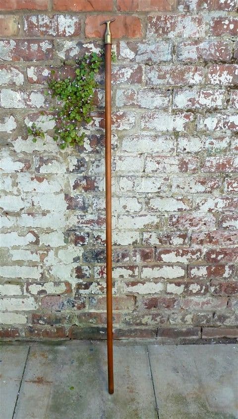 Vintage Long Handled Sash Window Pole Brass Hook 1950s Wood Wooden Handle 61" Loft Attic Sky Light