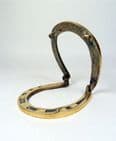 Vintage Lucky Brass English Double Horseshoe Horse Shoe Door Knocker 1930s Riding Country Cottage