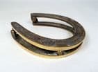 Vintage Lucky Brass English Double Horseshoe Horse Shoe Door Knocker 1930s Riding Country Cottage