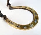 Vintage Lucky Brass English Double Horseshoe Horse Shoe Door Knocker 1930s Riding Country Cottage