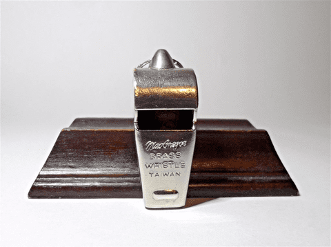 Vintage MacGregor Brass Whistle Circa 1960s Escargot Metal Teachers Sports Coach Walking Etc