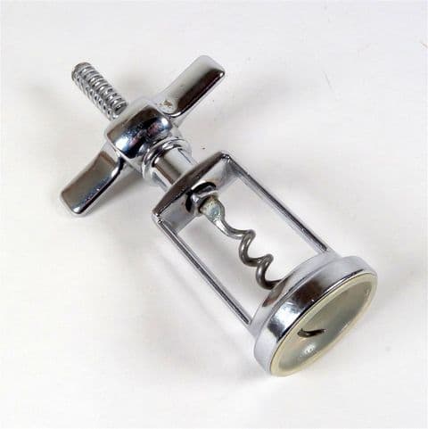 Vintage Mechanical Chrome Plated Rollover Locking Collar Frame Corkscrew Geschuetzt German Reg Des