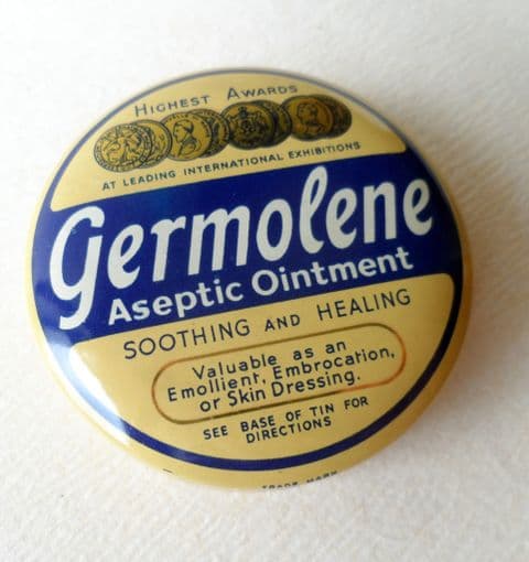 Vintage Medical Chemist Tin Germolene Aseptic Ointment Veno Drug Company 1950s Exhibition Awards