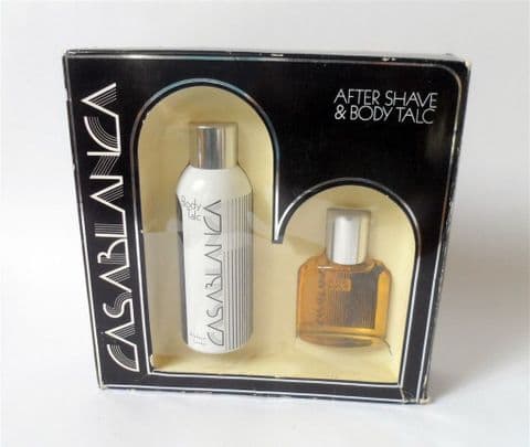 Vintage Mens Fragrance Casablanca 60ml After Shave & 85g Body Talc Set Boxed A la Facon London Unused