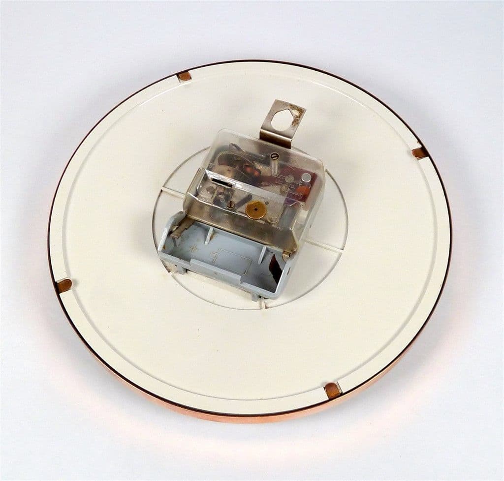 Vintage Metamec England Black Rose Gold Kitchen Battery Wall Clock Mid Century Jentique 60s Junghans