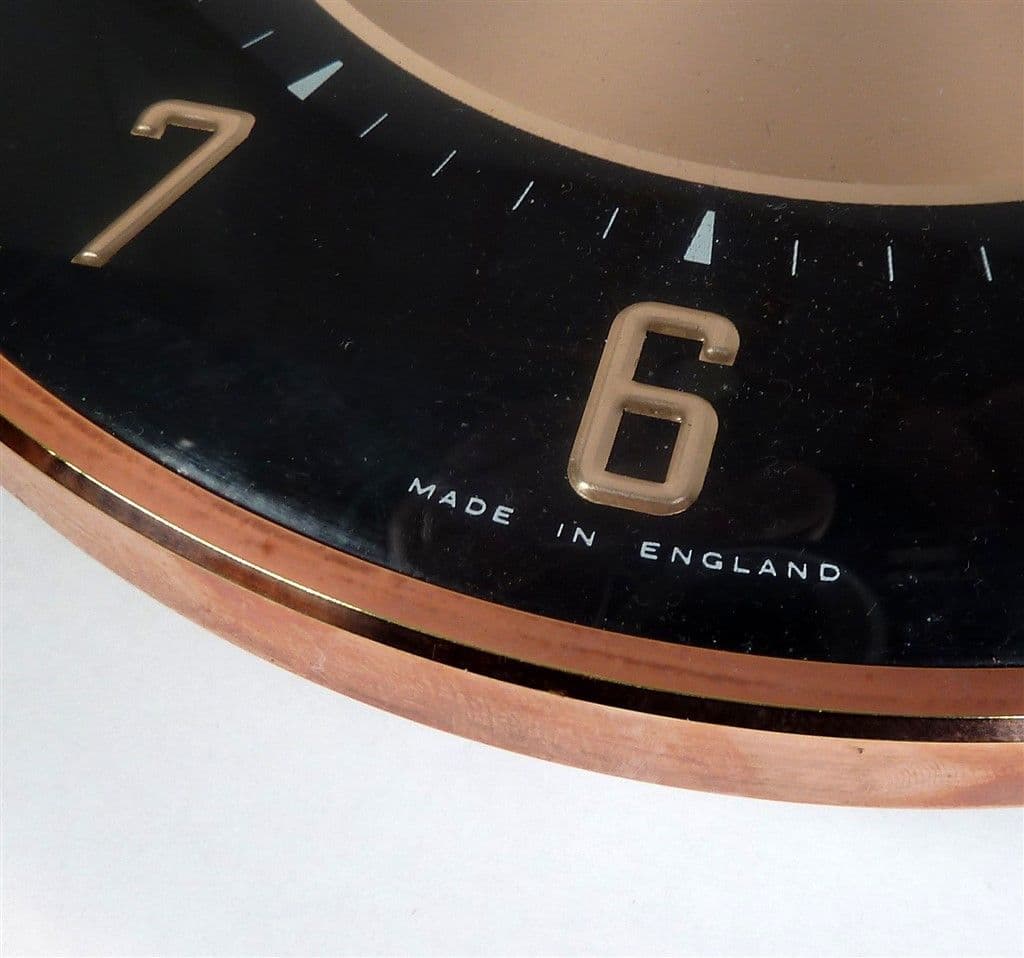 Vintage Metamec England Black Rose Gold Kitchen Battery Wall Clock Mid Century Jentique 60s Junghans