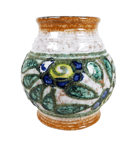 Vintage Mid Century GDR East German Strehla Keramik Saxony Art Pottery Vase 1960/1970s 1429 Textured