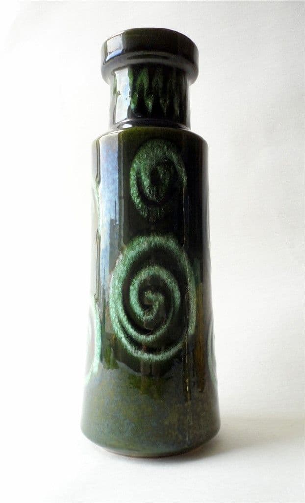 Vintage Mid Century German Art Pottery Scheurich West Germany Pottery Vase 12.75