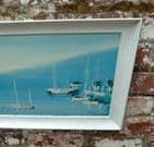 Vintage Mid Century Harbour Print by Sid Mullier framed by Prints for Pleasure Large 33
