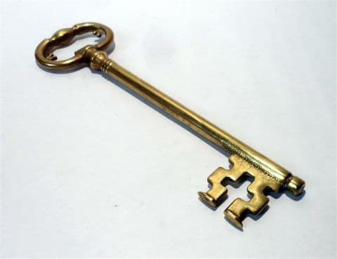 Vintage Mid Century Large 8.5" Key Bottle Opener Ornate Antique Style Brass 21st Long Key Door