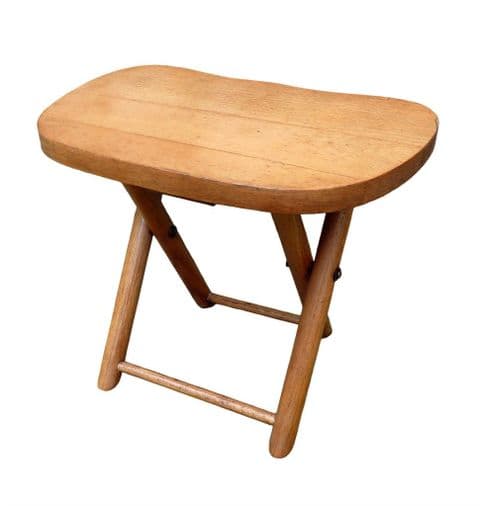 Vintage Mid Century Nevco Yugoslavia Fold n Carry Folding Stool Plant Stand Camping Outdoor