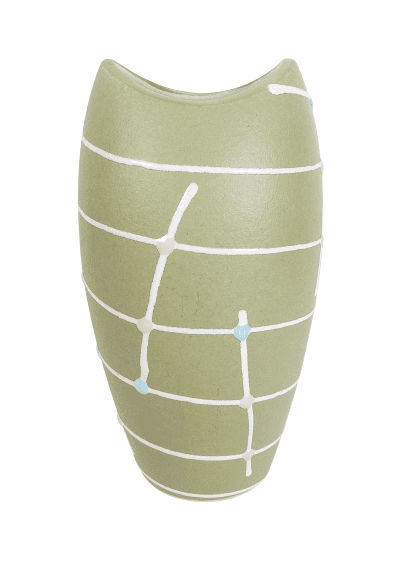 Vintage Mid Century West German Dumler & Breiden Freeform Art Pottery Geometric Vase 1960 1276-18