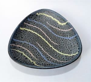 Vintage Mid Century West German Dumler & Breiden Triangular Art Pottery Fruit Dish Bowl 1960 1286-24