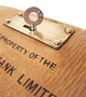 Vintage Midland Bank Limited Leather Night Safe Money Deposit Bag c/w Original Hodges Locks Key