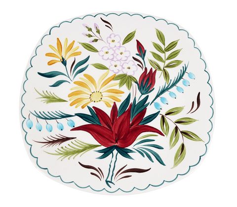 Vintage Midwinter Stylecraft Bella Vista  Hand Painted 9.75" Plate 1960s Jessie Tait Floral