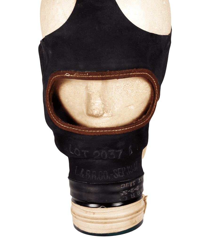 Vintage Military Cased 1937 WW2 British Civilian Large Adults Gas Mask Respirator L & B R Co