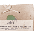 Vintage Military WW2 Air Ministry 6B/47 Douglas Combined Protractor & Parallel Rule in Card Case