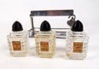 Vintage Mini Cardinal New York Glass Perfume Bottle Tantalus Caddy Set Chypre Gardenia Bouquet Lock