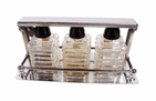 Vintage Mini Cardinal New York Glass Perfume Bottle Tantalus Caddy Set Chypre Gardenia Bouquet Lock
