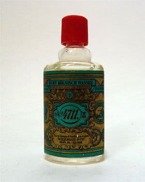 Vintage Mini Miniature Glass Perfume Bottle Glockengasse No.4711 Eau de Cologne Circa 1960s
