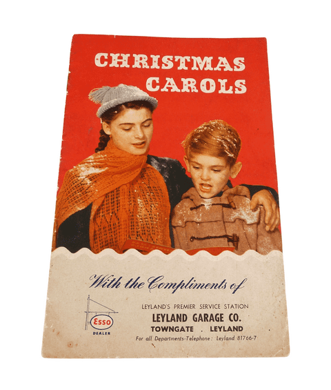 Vintage Motoring 1956 Esso Petrol Christmas Carol Sheet Music Words 11 Page Book Leyland Garage