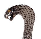 Vintage Motoring Chrome Cobra Car Mascot Hood Ornament on Base Automobilia