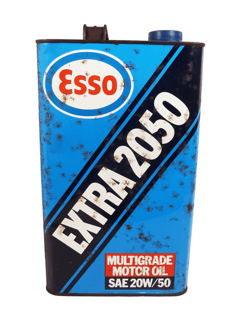 Vintage Motoring Garage Esso Extra 2050 Multigrade Motor Oil 750 5 Litre Tin Exxon Pull Up Filler