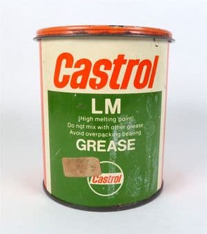 Vintage Motoring Garage Tin Castrol Limited London LM Grease 453g Tin c/w Contents Bearing High Melt