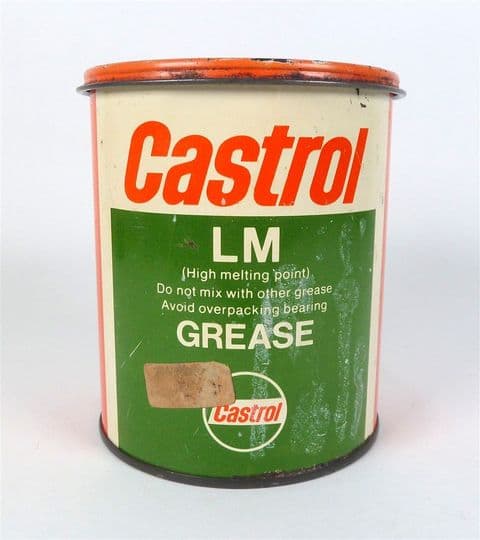 Vintage Motoring Garage Tin Castrol Limited London LM Grease 453g Tin c/w Contents Bearing High Melt